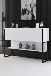 Hanah Home Luxe Cómoda Blanco y Negro